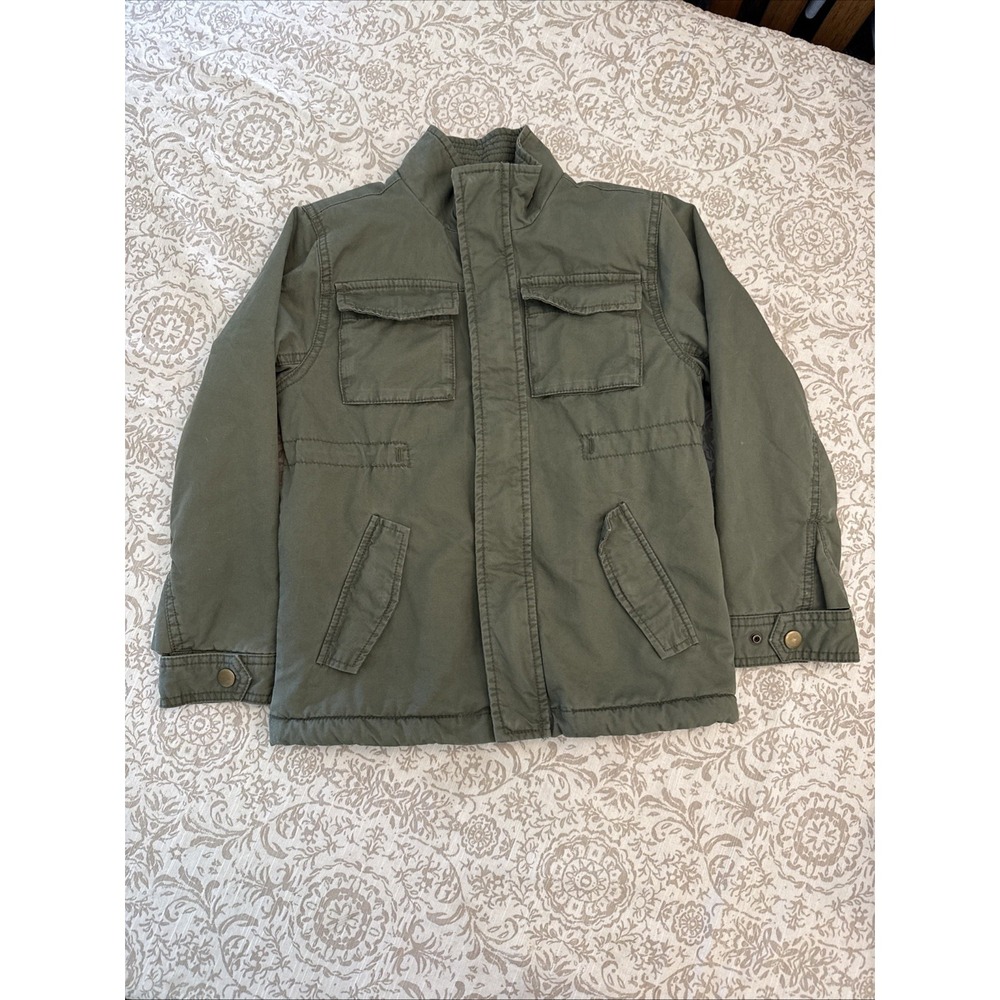 OshKosh B'gosh Kids Canvas Jacket Surplus Size 8 Olive Green Full Zip Cotton